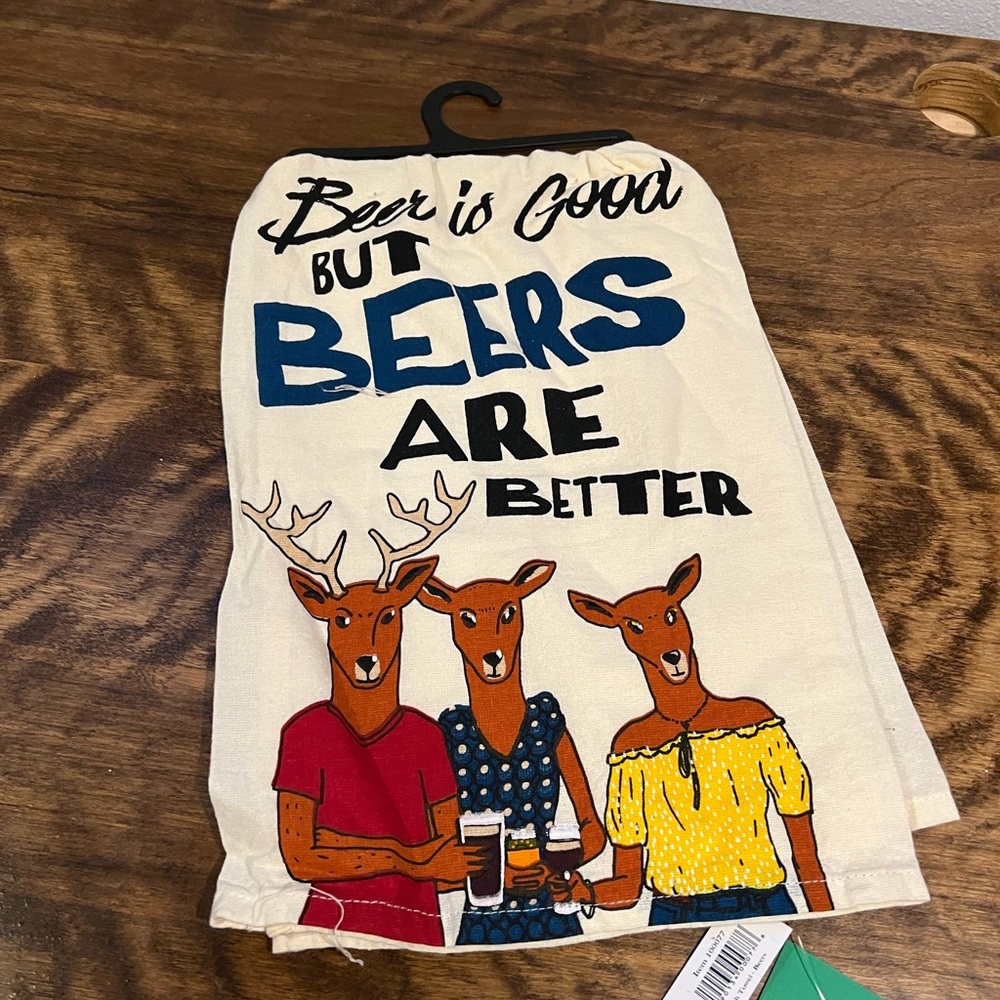 5/$20 beer is good but beers are better tea towel-LAST ONE